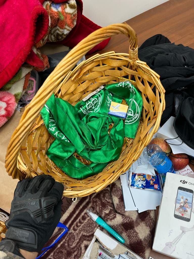 A Hamas flag found with the suspects