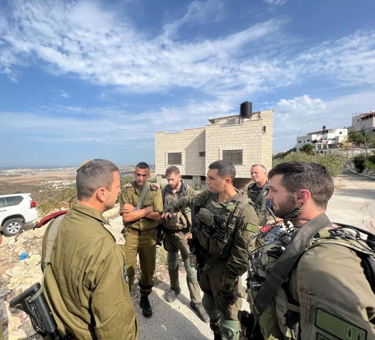 The commander of the Judea and Samaria Division, Brigadier General Avi Blot, near TulKarm