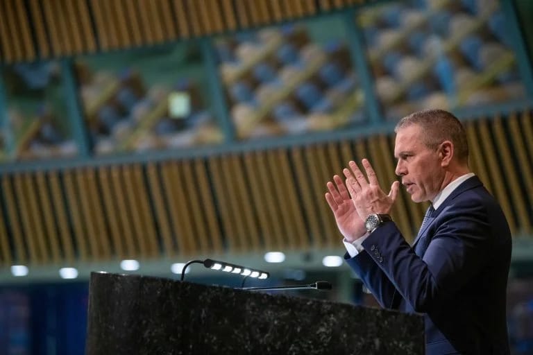 Attacked Jordan's proposal. Israeli UN Ambassador Gilad Erdan.