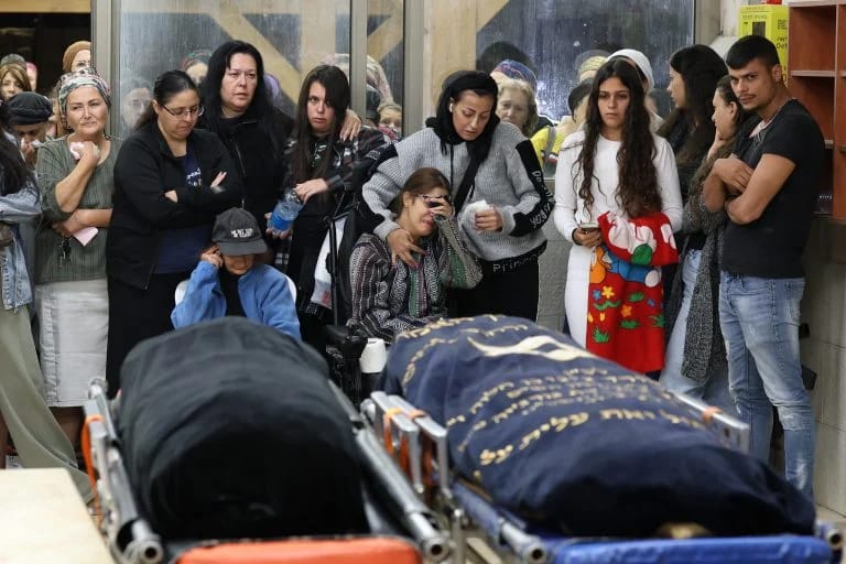 Funeral of Arik and Ruth Peretz ob"m, murdered at the Re'im nature rave.
