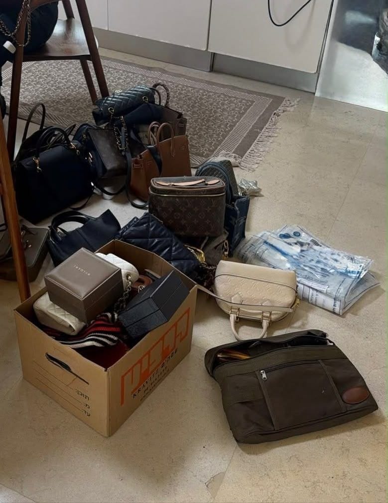 Items seized from the Kfar Saba mayor's home