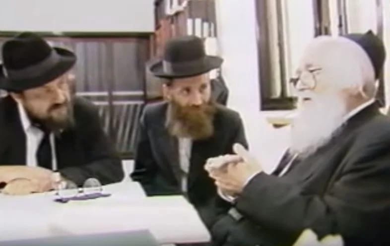 Rabbi Shach with Gafni and Ravitz