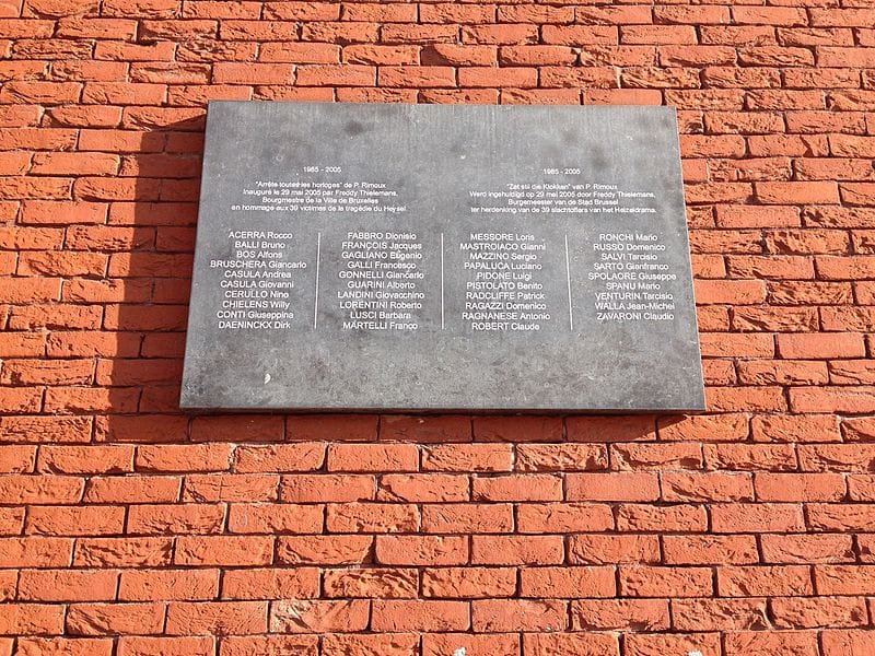 Plaque in memory of those who perished in the Hazel disaster