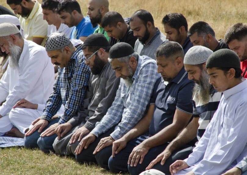 Muslims praying in London