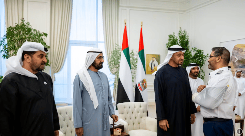 The pilot received an award from the UAE president