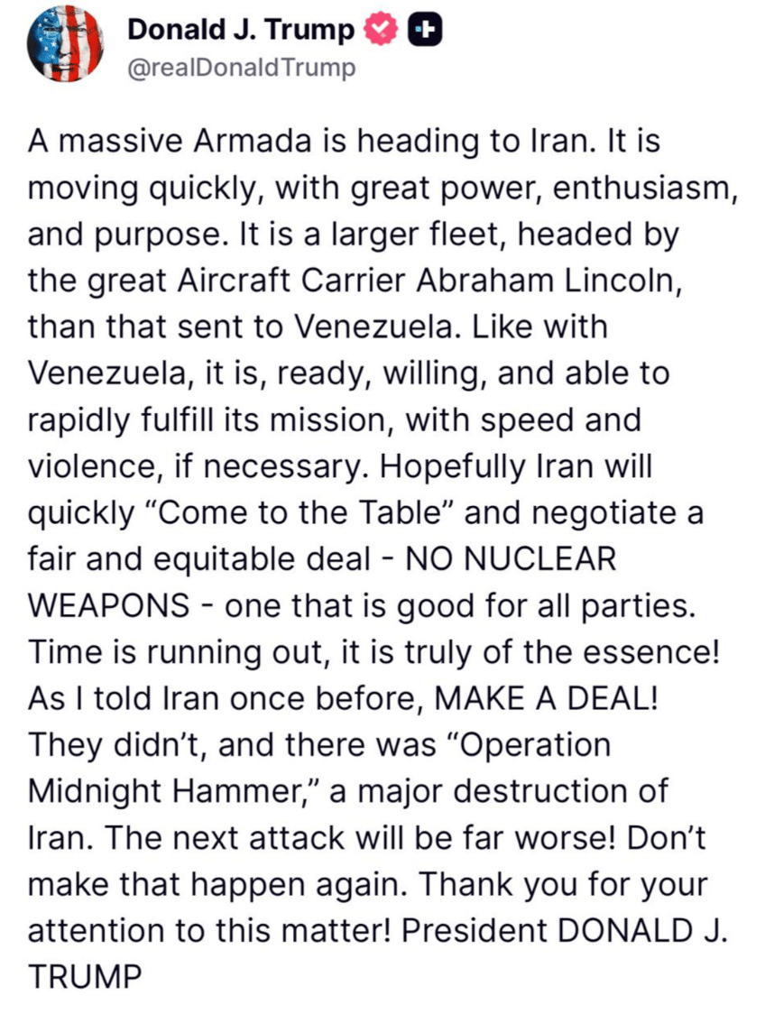 Trump threatens Iran 