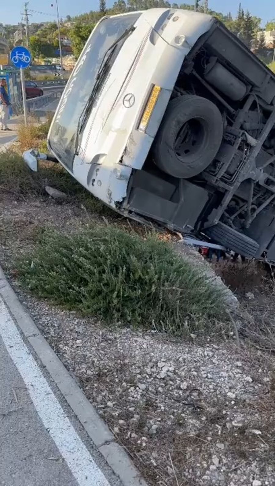 The scene of the rollover