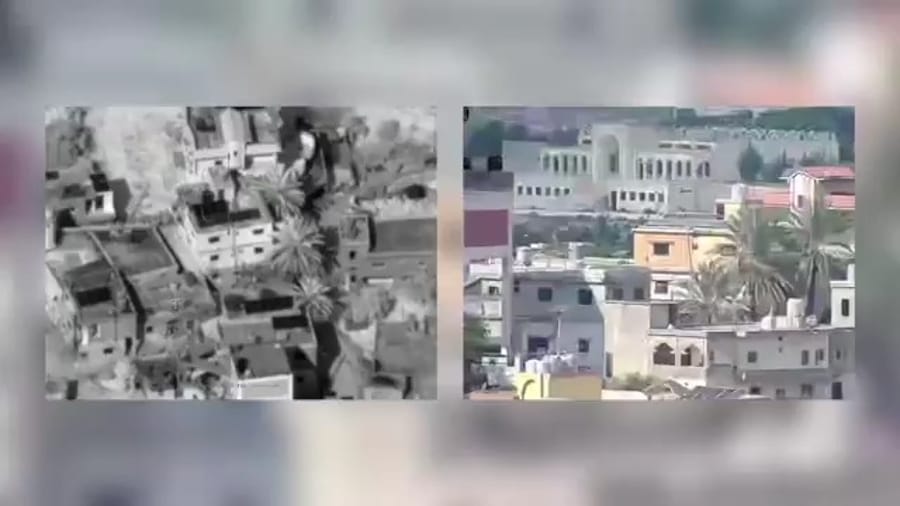 Clips of IDF strikes.