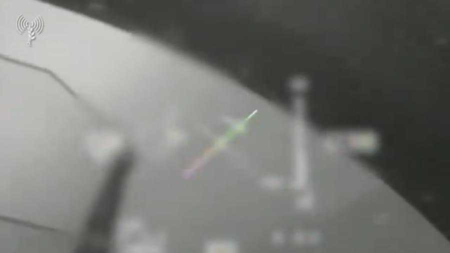 Pilot view of drone interception.