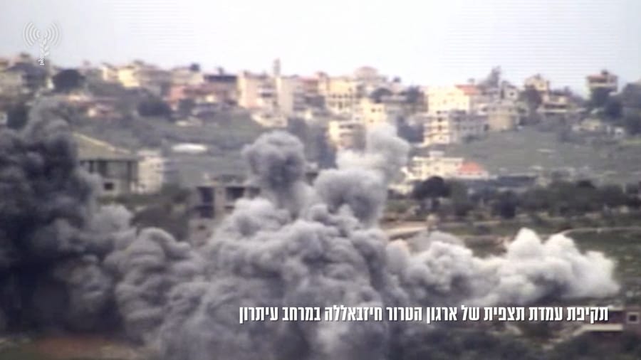 Footage of multiple IDF strikes against Hezbollah.