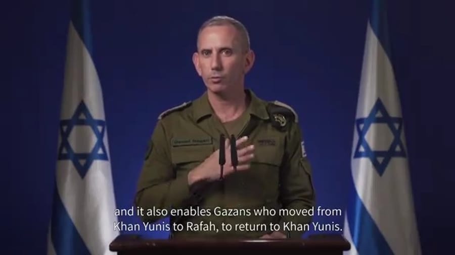 IDF Spokesperson discussing humanitarian efforts to protect Gazans.