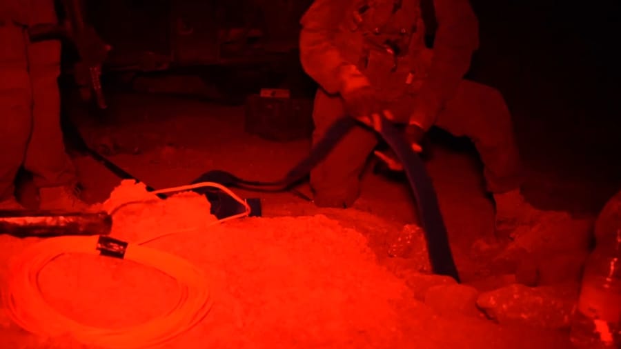 Wiring the tunnels for detonation.