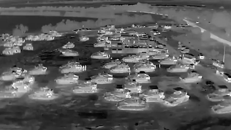 Tanks, AFVs, and bulldozers assembled to enter Rafah.