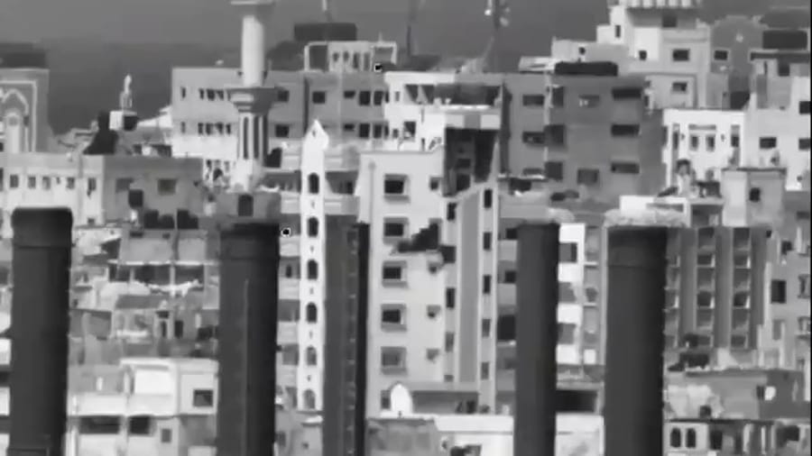 Striking Hamas targets.