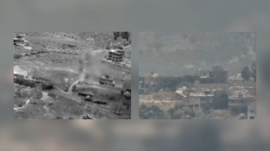 Striking Hezbollah targets.