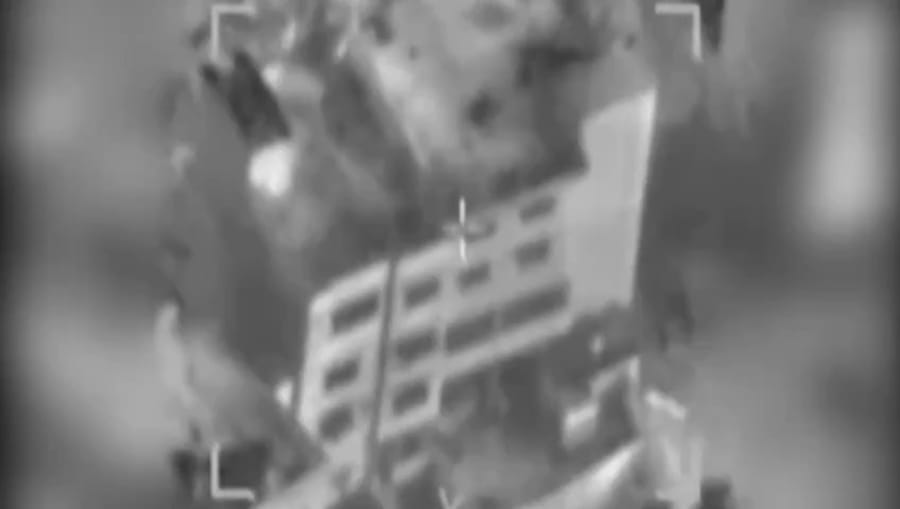 Striking Hamas targets in the Gaza Strip.