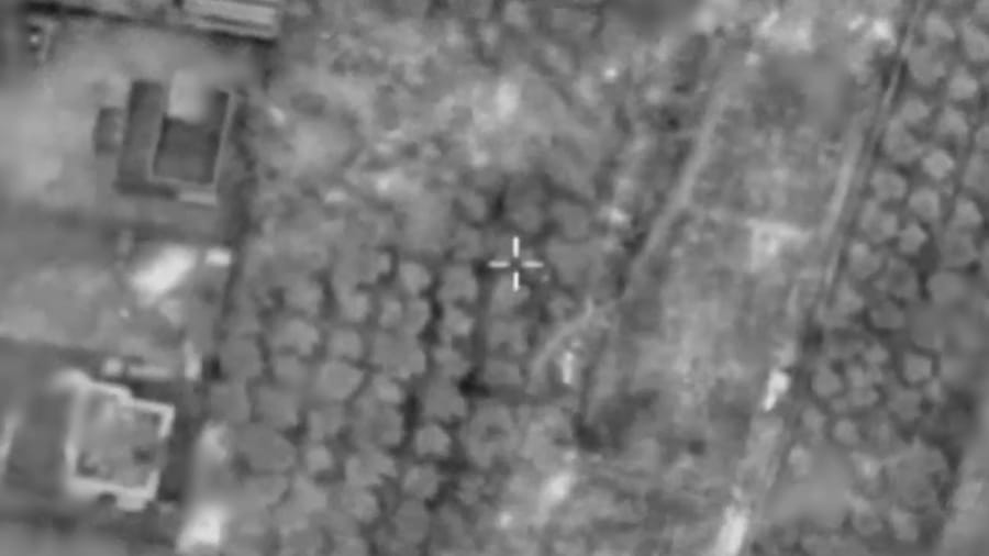 Striking a Hamas rocket launcher.