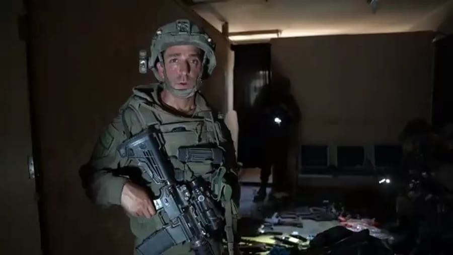 Weapons found in humanitarian shelter.