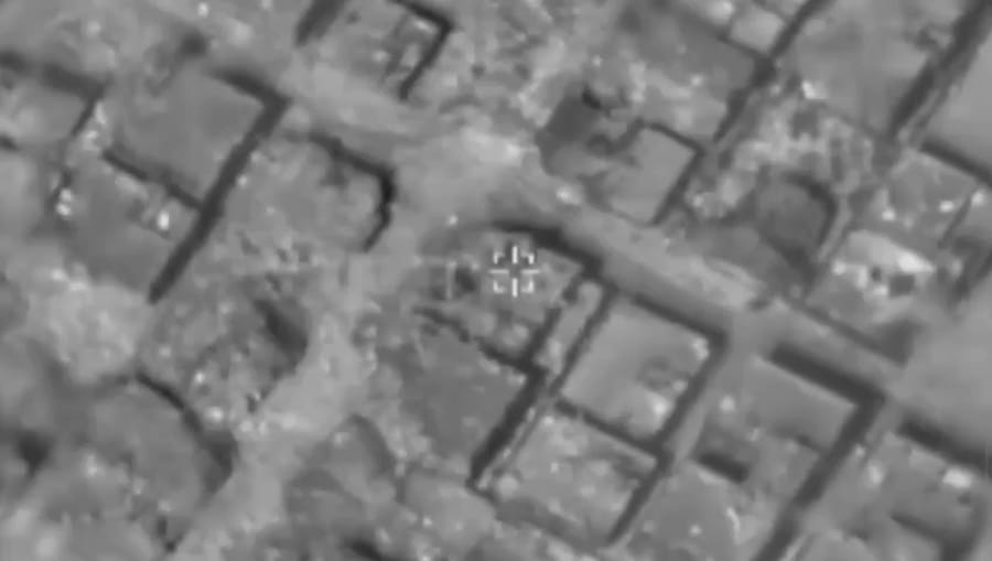 Striking Hamas targets.