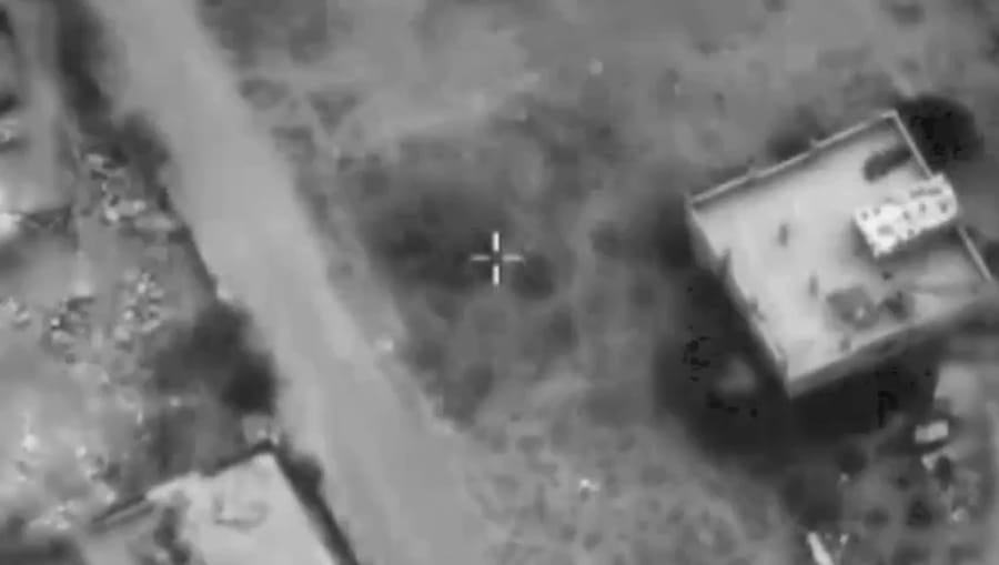 Striking Hamas targets.