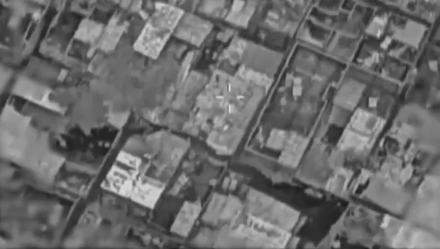 Striking Hamas targets.
