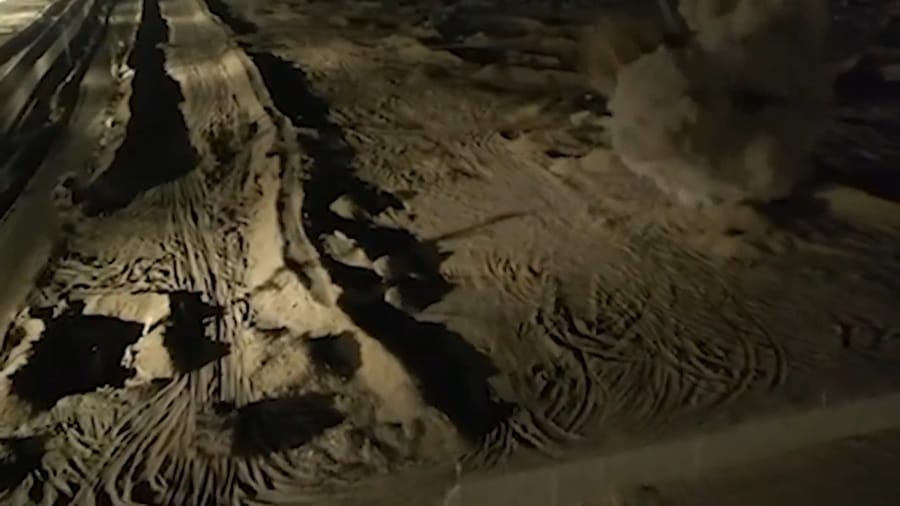Demolishing tunnels along the Egyptian border.