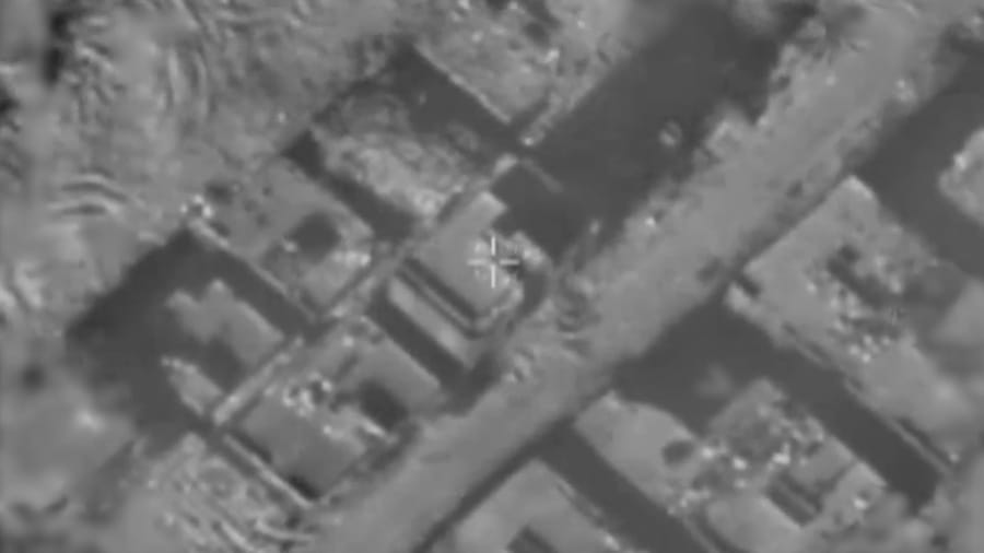 Striking Hamas targets.