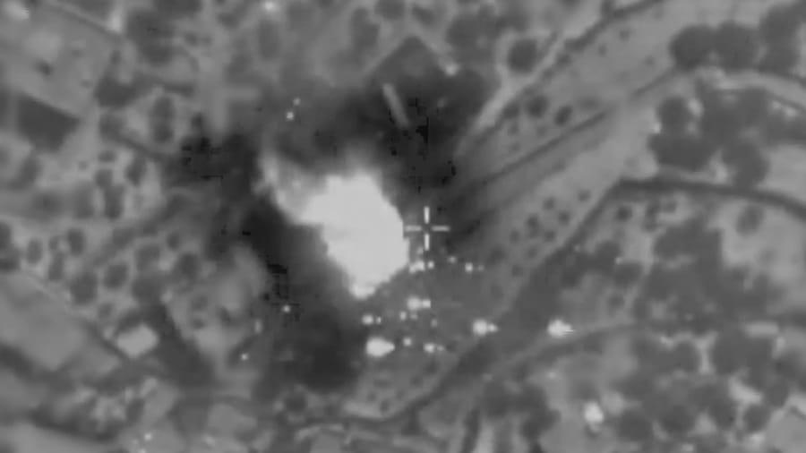 Striking Hezbollah targets.