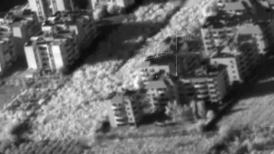 Striking Hezbollah targets.