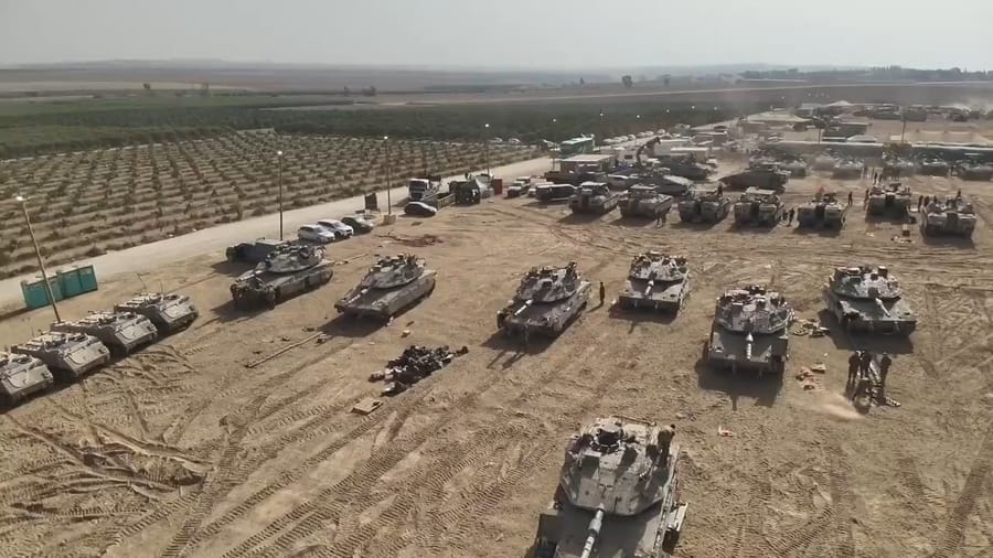 IDF armored vehicles joining the fight in Gaza.