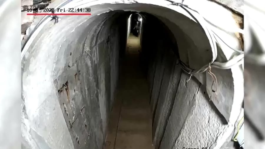Yahya Sinwar and his wife and kids in underground tunnels