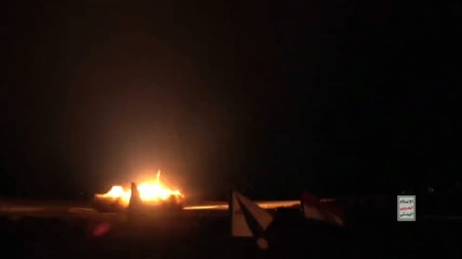 Houthi missile launch.