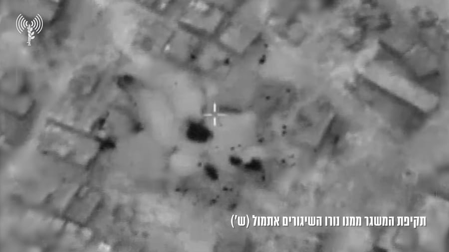 Striking Hamas rocket launchers.