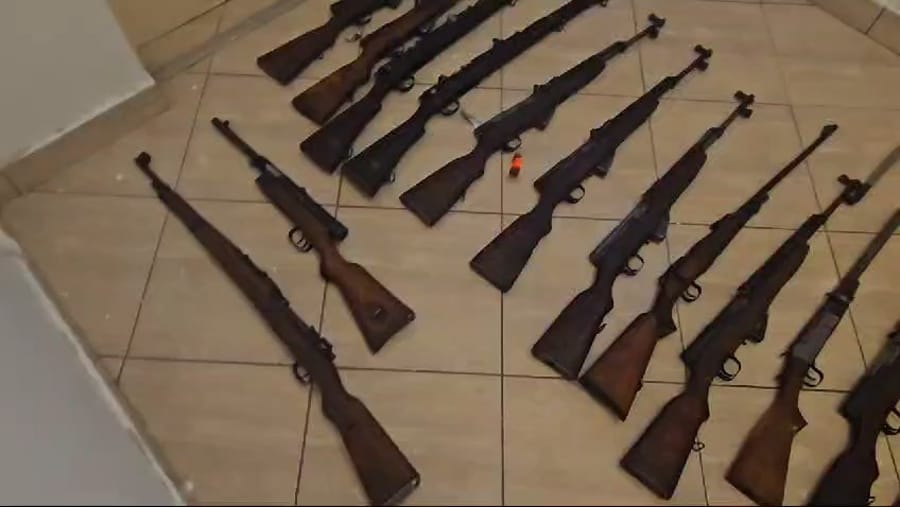 Seized historical weapons.