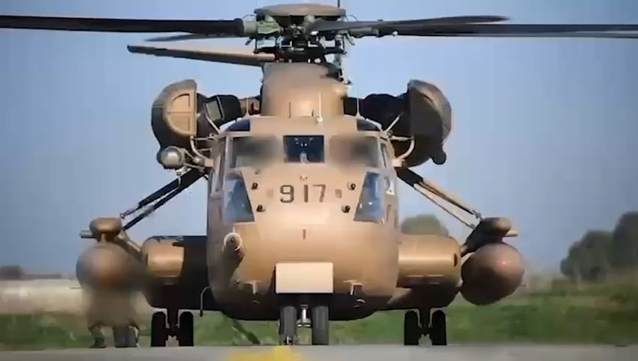 Helicopter ready for takeoff - with the hostages.