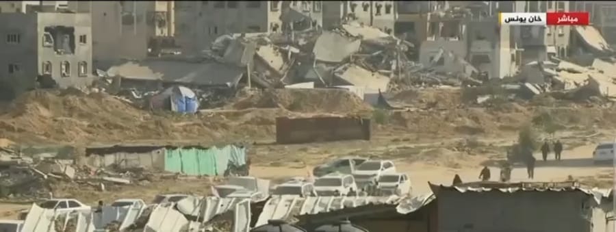 Red Cross arriving to pick up hostages.