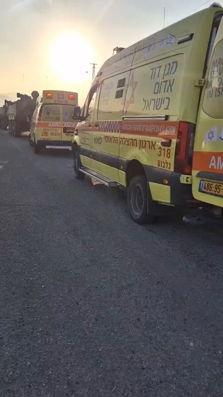 Ambulances at the terror attack scene.