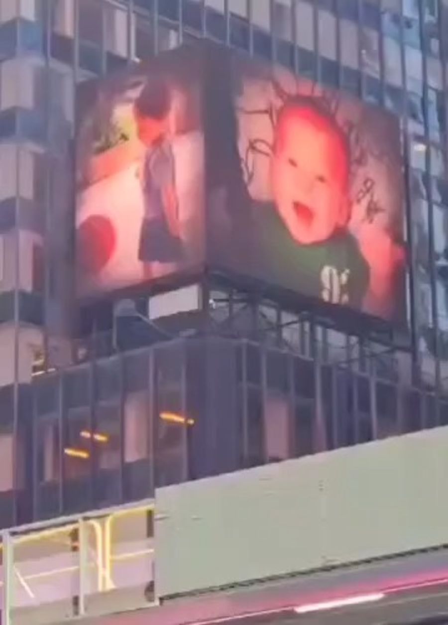 Video of the billboard in Times Square
