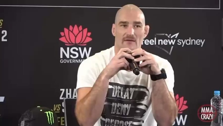 Sean Strickland at a press conference