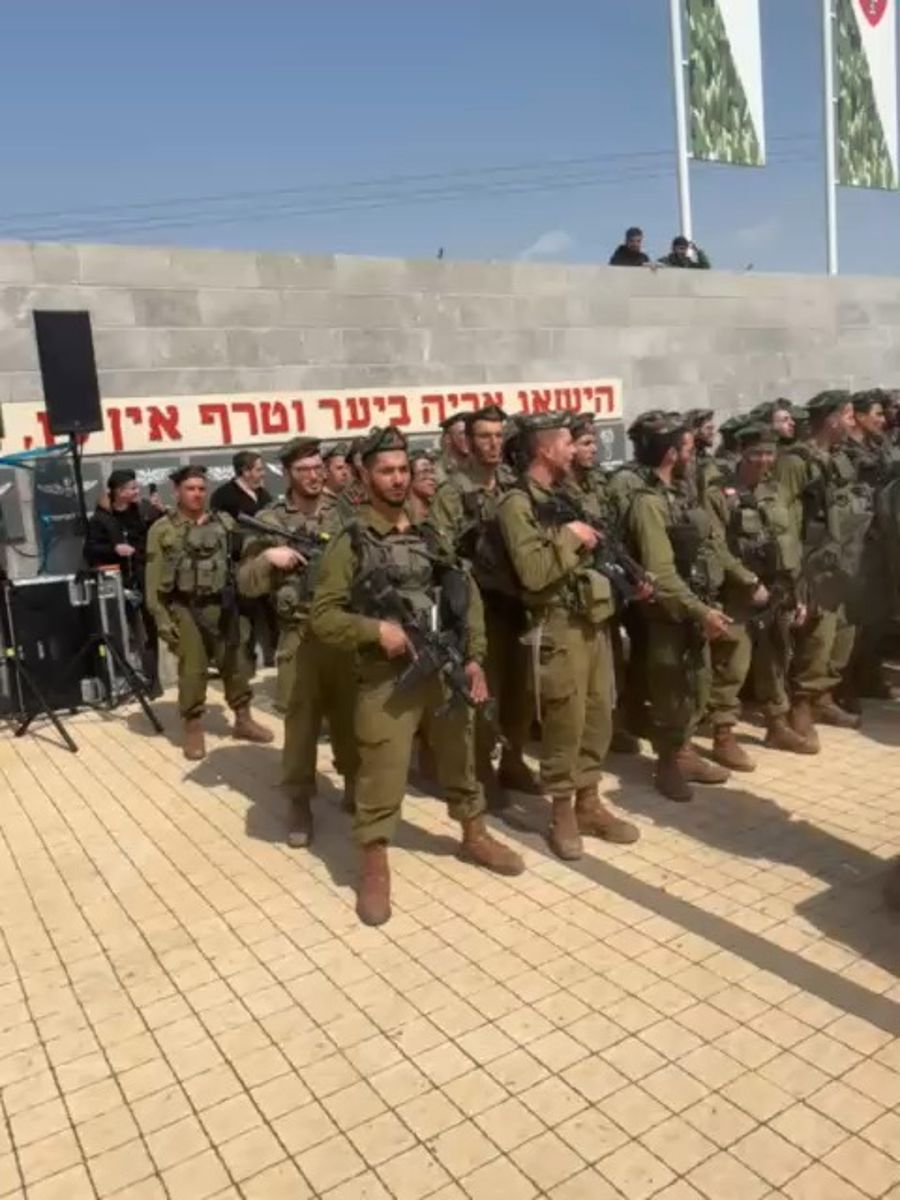 Completing the beret march.