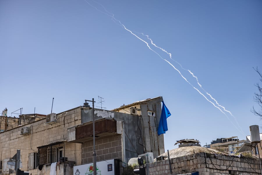 Missile trails from Yemen.
