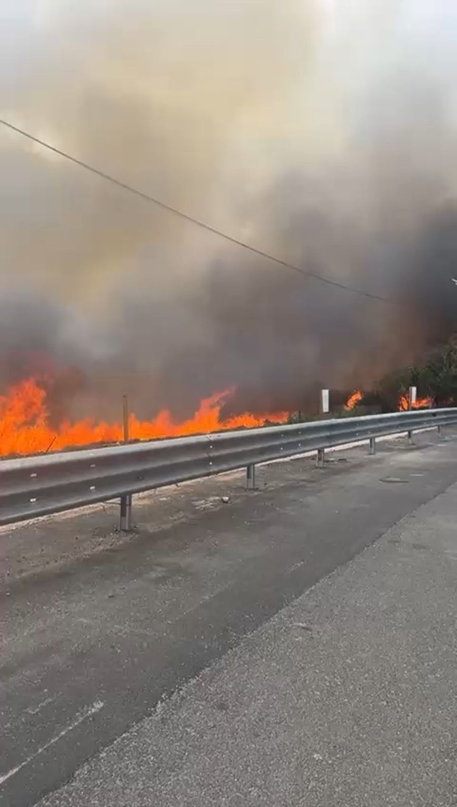 Scene of the fire on Road 1