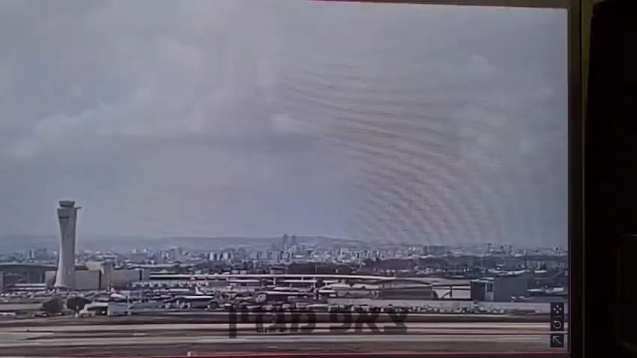 Missile falling at Ben Gurion Airport