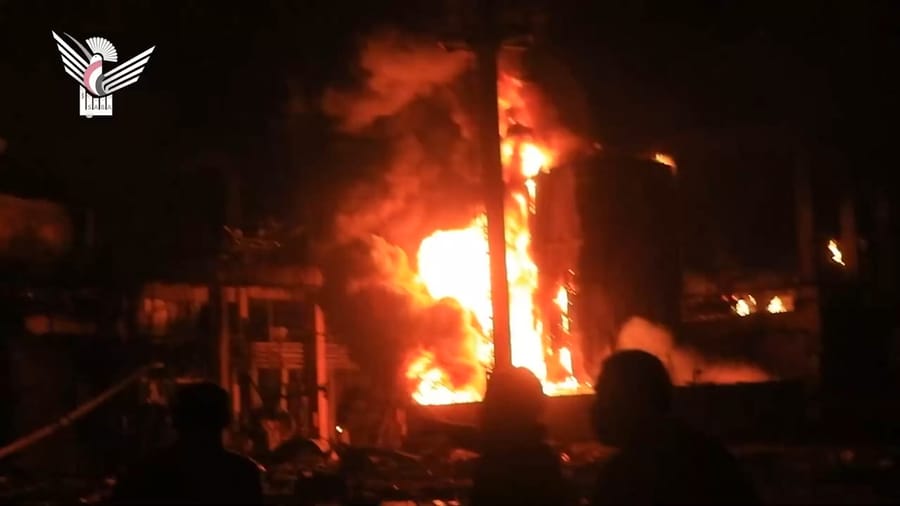 Burning cement factory.