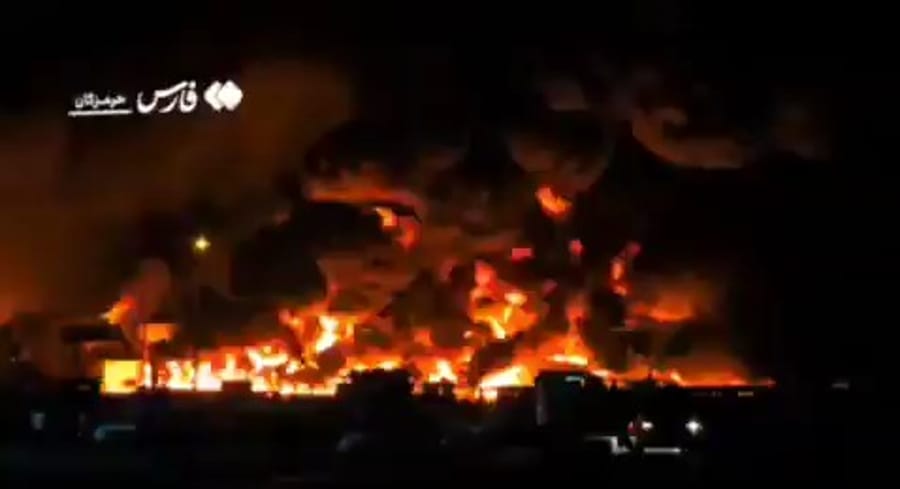 Fires in iranian port