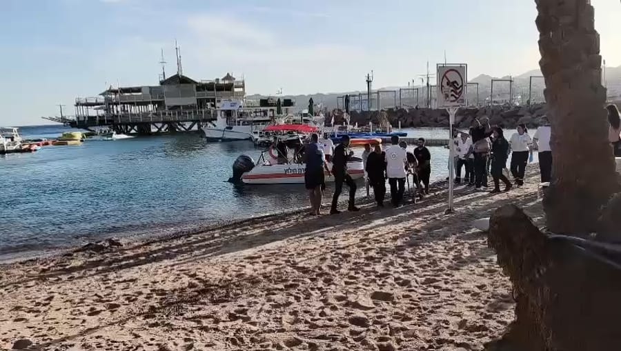 Scene of the boat collision in Eilat