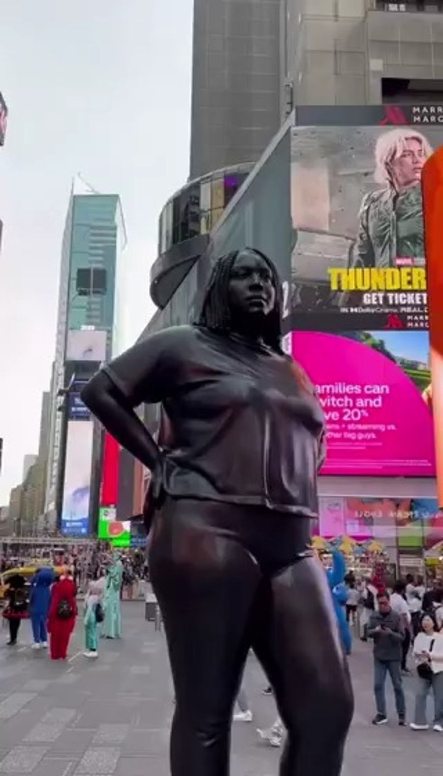 Grounded in the Stars statue in Times Square