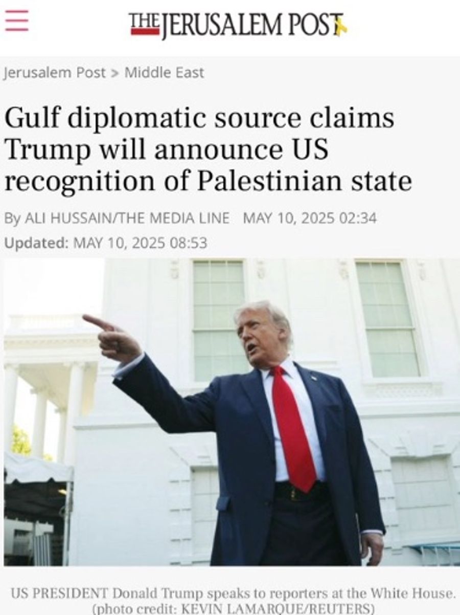 Jpost claims Trump will recognize a Palestinian state