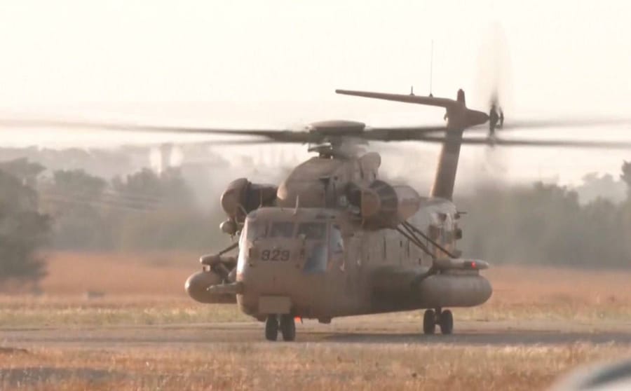 This military chopper will fly Edan Alexander from Re'im Base to Ichilov Hospital