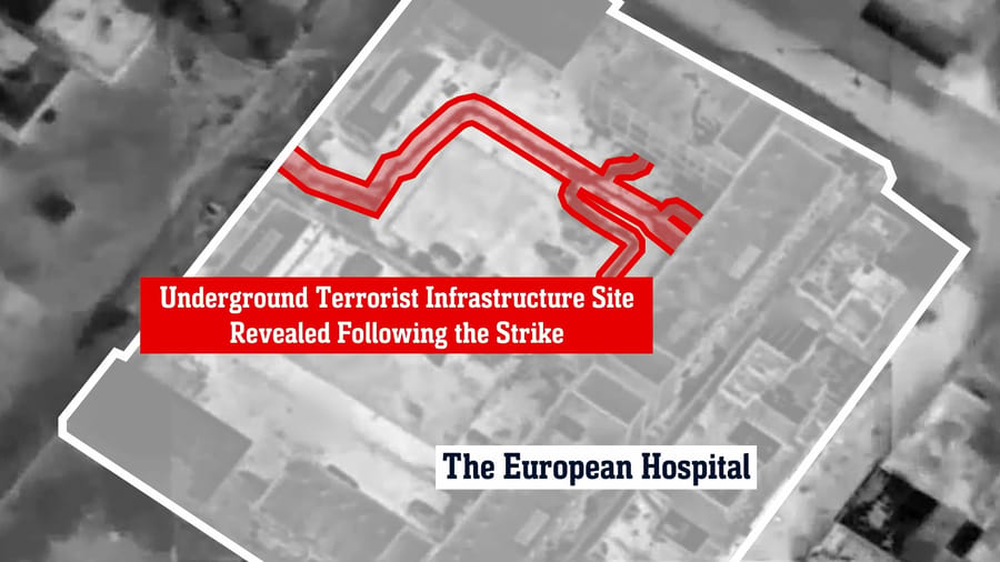 Map of hospital area where Mohammad Sinwar allegedly hid.